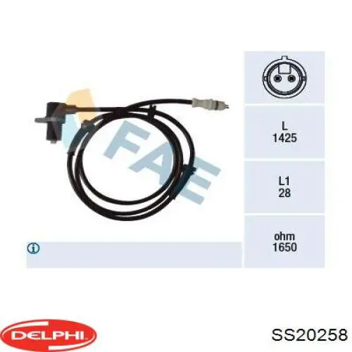 Купити SS20258 Delphi Датчик АБС (ABS) передній