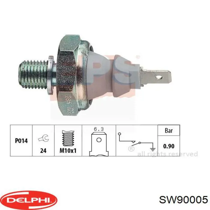 Манометри (показник тиску масла) Delphi SW90005 ціна, від 3.38 USD