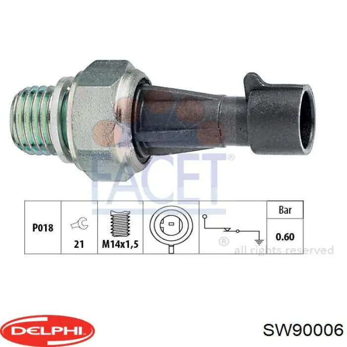 Купити SW90006 Delphi Датчик тиску масла