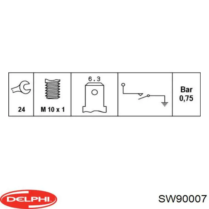 Купити SW90007 Delphi Датчик тиску масла