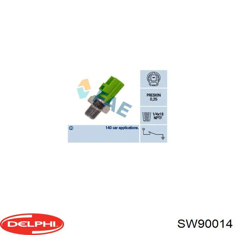 SW90014 Delphi датчик тиску масла