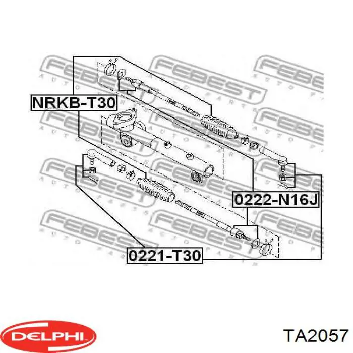 Тяга рульова поперечна Delphi TA2057 ціна, від 10.14 USD