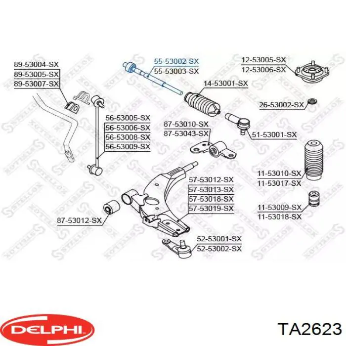 Тяга рульова TA2623 Delphi