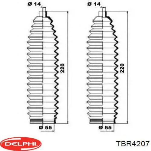 Пильник рульової тяги Delphi TBR4207 ціна, від 7.62 USD