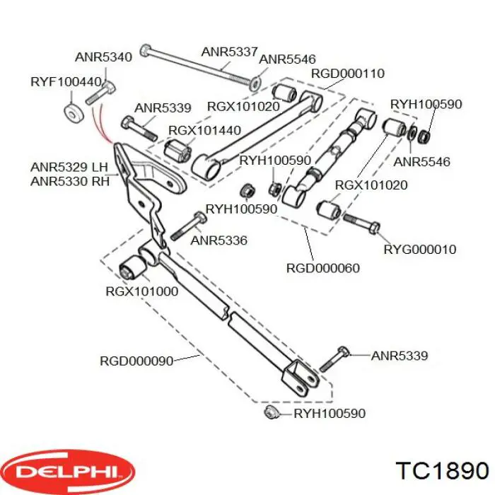 TC1890 Delphi тяга поперечна задньої підвіски