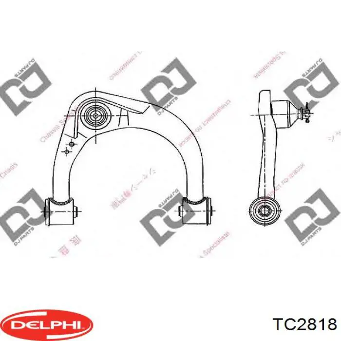 Важіль передньої підвіски верхній, лівий Delphi TC2818 ціна, від 81.05 USD