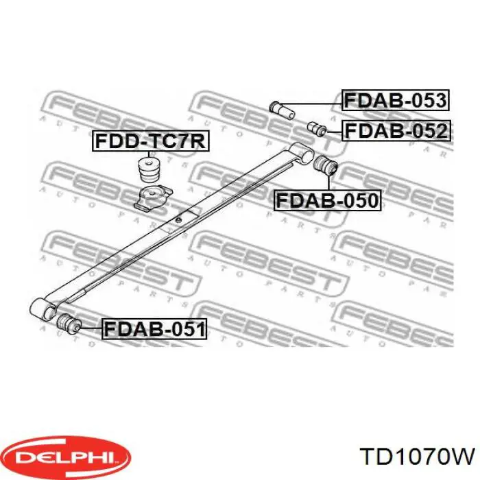 TD1070W Delphi сайлентблок сережки ресори