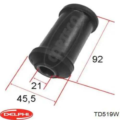 Сайлентблок нижнього важеля передньої підвіски Delphi TD519W ціна, від 5.18 USD