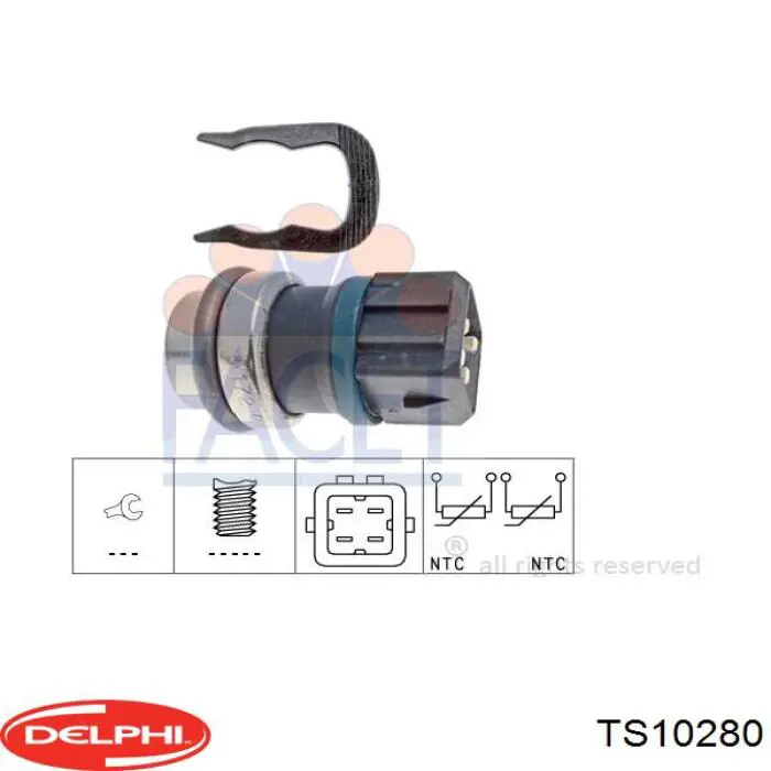 Термодатчик охолоджуючої рідини Delphi TS10280 ціна, від 5.31 USD