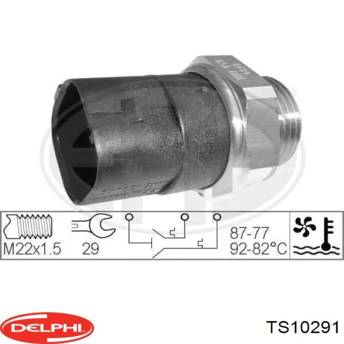 Купити TS10291 Delphi Датчик включення вентилятора