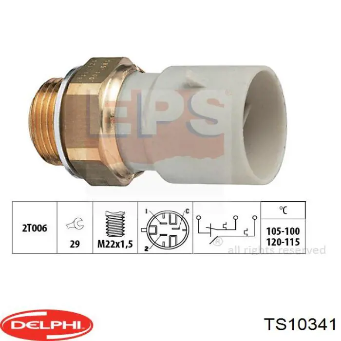 Датчик температури радіатора Delphi TS10341 ціна, від 11.53 USD
