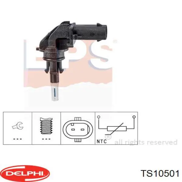 Датчик температури повітряної суміші Delphi TS10501 ціна, від 11.63 USD