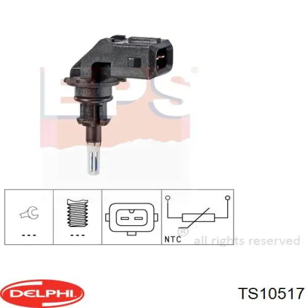 Датчик температури повітряної суміші Delphi TS10517 ціна, від 13.49 USD