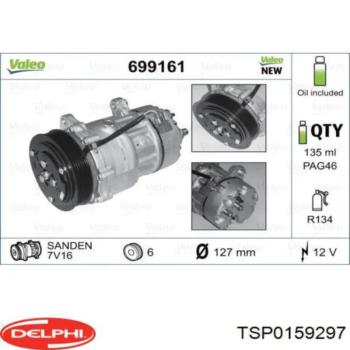 Купити TSP0159297 Delphi Компресор кліматичної установки