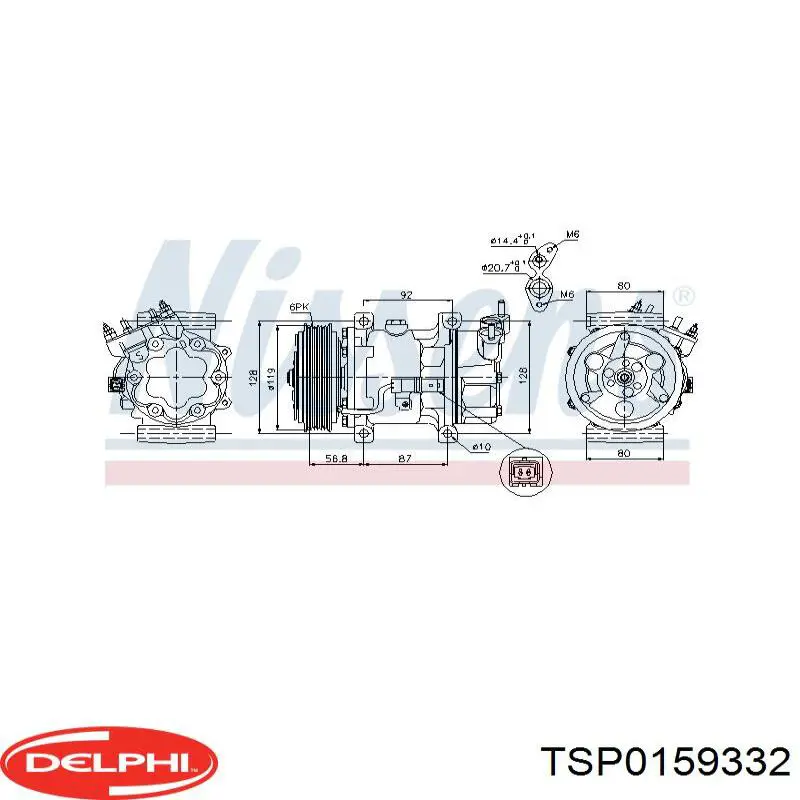 Компресор кондиціонера TSP0159332 Delphi