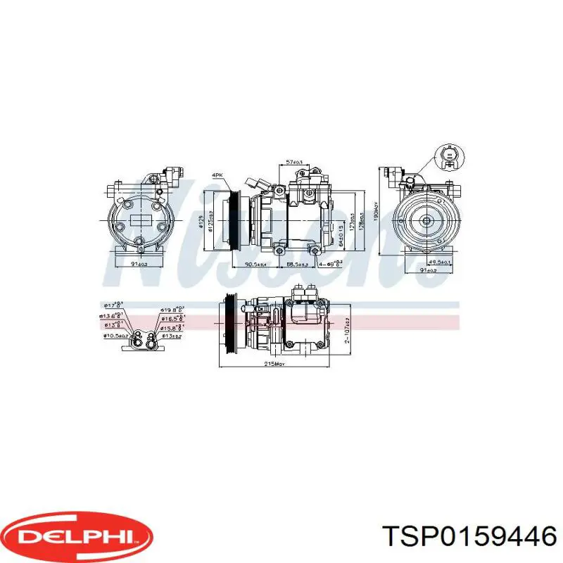 Компресор системи кондиціювання Delphi TSP0159446 ціна, від 242.02 USD