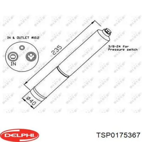 Купити TSP0175367 Delphi Ресивер-осушувач кондиціонера
