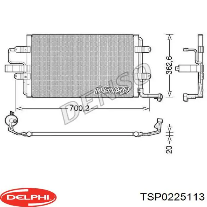 TSP0225113 Delphi радіатор кондиціонера