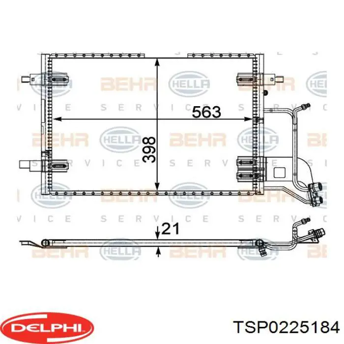 TSP0225184 Delphi радіатор кондиціонера