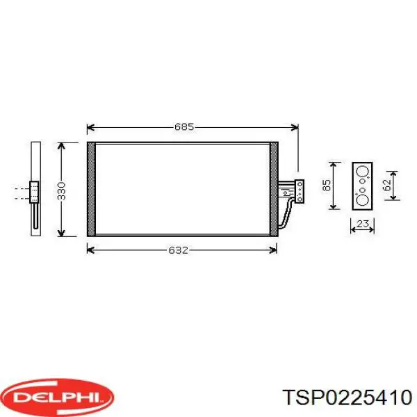 Конденсатор кондиціонера Delphi TSP0225410 ціна, від 79.40 USD