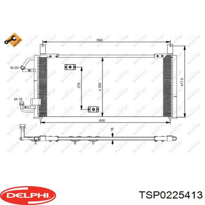 TSP0225413 Delphi радіатор кондиціонера
