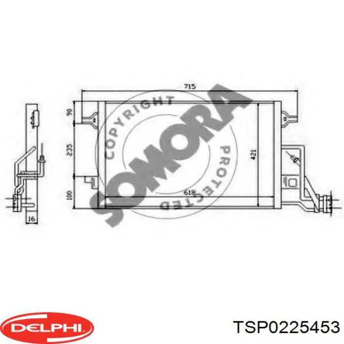 Радіатор кондиціонера TSP0225453 Delphi