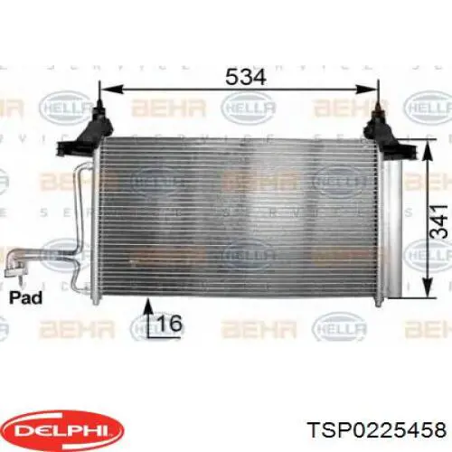 Радіатор охолодження кондиціонера Delphi TSP0225458