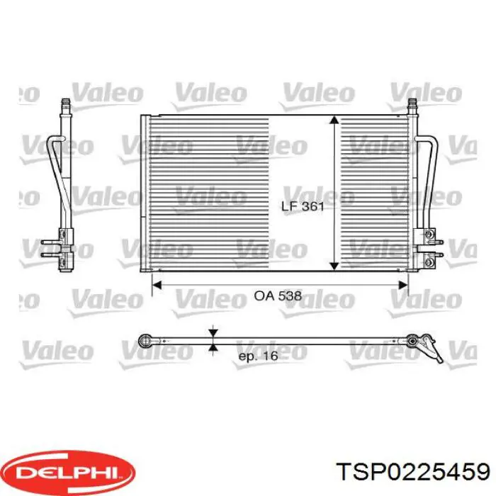 TSP0225459 Delphi радіатор кондиціонера