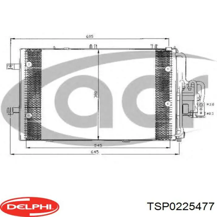 TSP0225477 Delphi радіатор кондиціонера