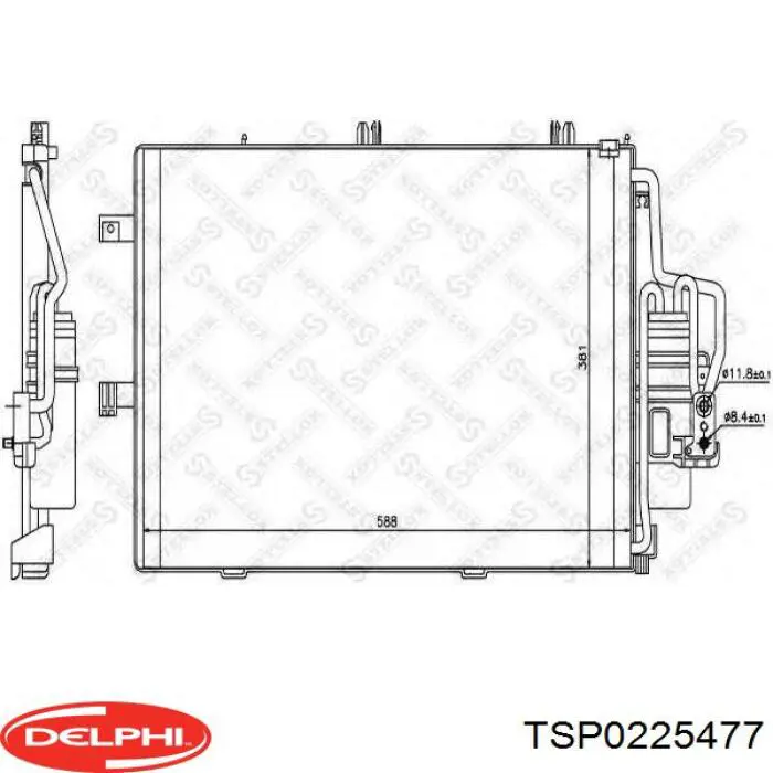 Конденсатор кондиціонера Delphi TSP0225477 ціна, від 89.46 USD