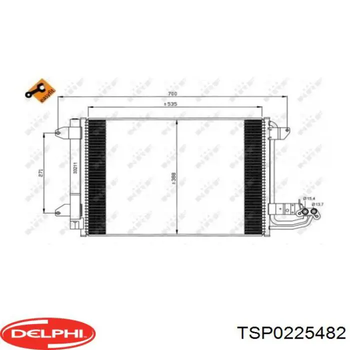 TSP0225482 Delphi радіатор кондиціонера
