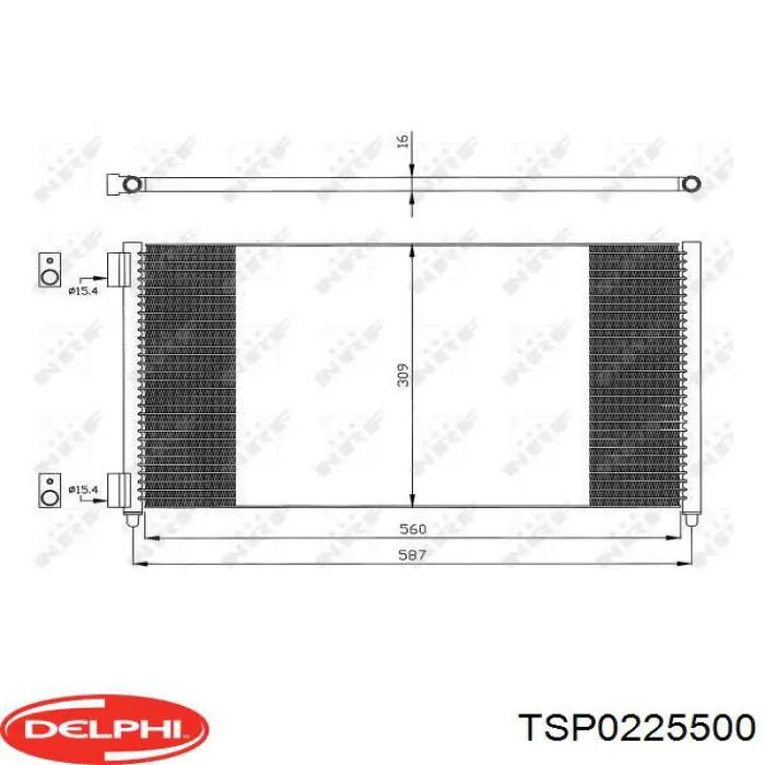 TSP0225500 Delphi радіатор кондиціонера