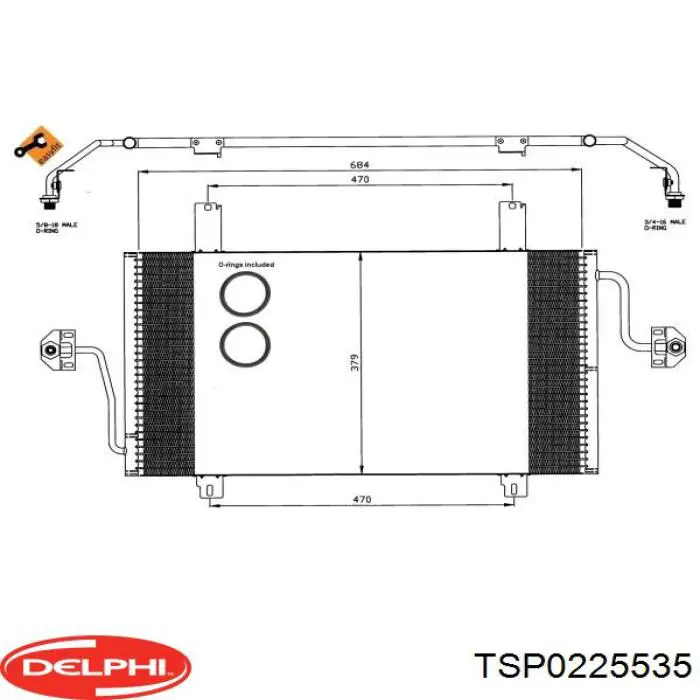 TSP0225535 Delphi радіатор кондиціонера