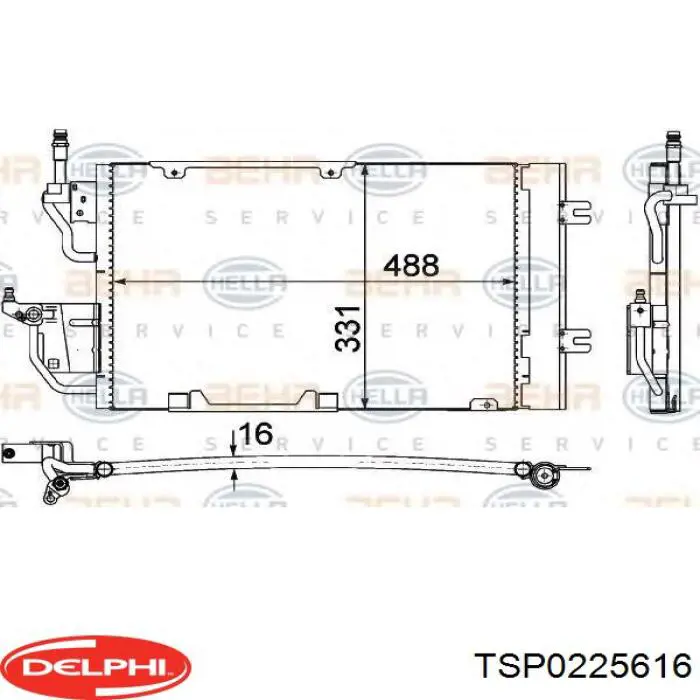 Конденсатор кондиціонера Delphi TSP0225616 ціна, від 87.97 USD