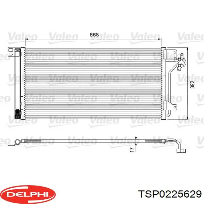 Радіатор охолодження кондиціонера Delphi TSP0225629