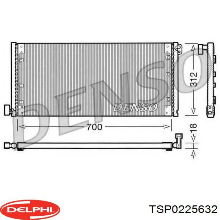 TSP0225632 Delphi радіатор кондиціонера