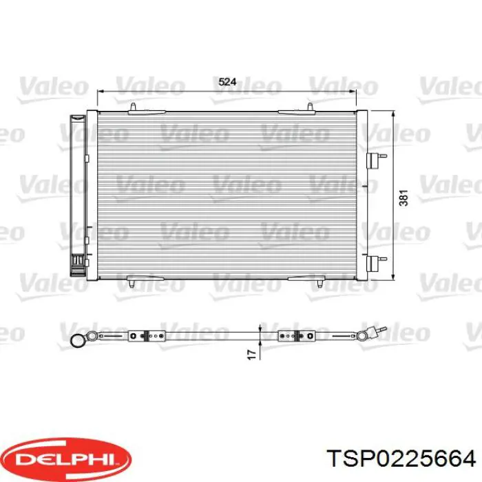 Радіатор кондиціонера TSP0225664 Delphi