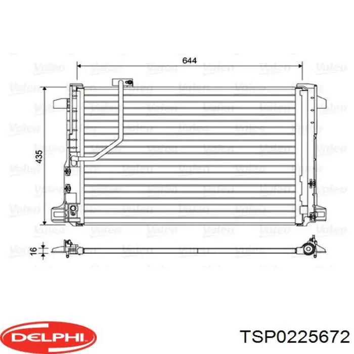 TSP0225672 Delphi радіатор кондиціонера