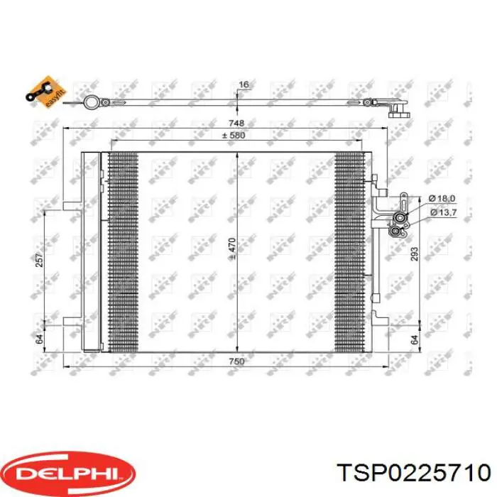 TSP0225710 Delphi радіатор кондиціонера