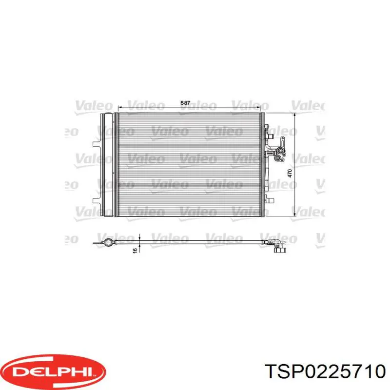 Купити TSP0225710 Delphi Радіатор системи охолодження кондиціонера