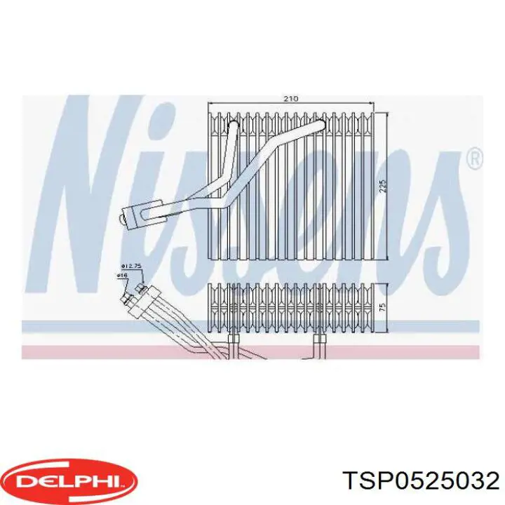 TSP0525032 Delphi радіатор кондиціонера салонний, випарник