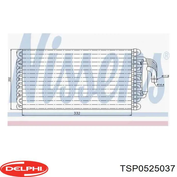 TSP0525037 Delphi радіатор кондиціонера салонний, випарник