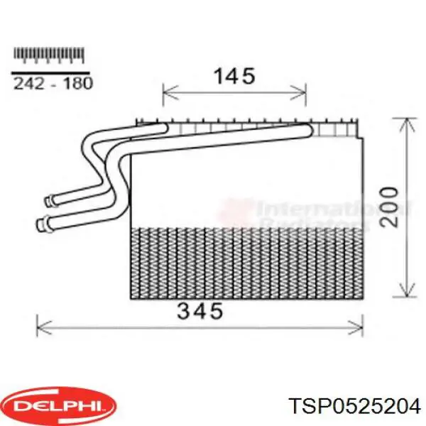 Випаровувач кондиціонера Delphi TSP0525204 ціна, від 160.42 USD