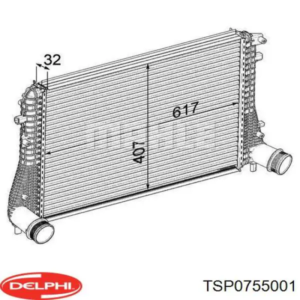 TSP0755001 Delphi радіатор интеркуллера