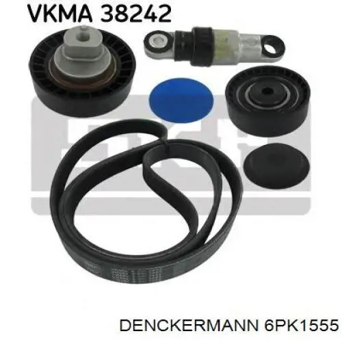 Ремінь генератора 6PK1555 Denckermann