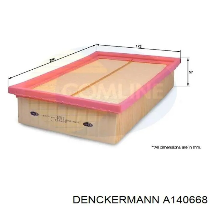 Елемент повітряного фільтра Denckermann A140668 ціна, від 5.28 USD