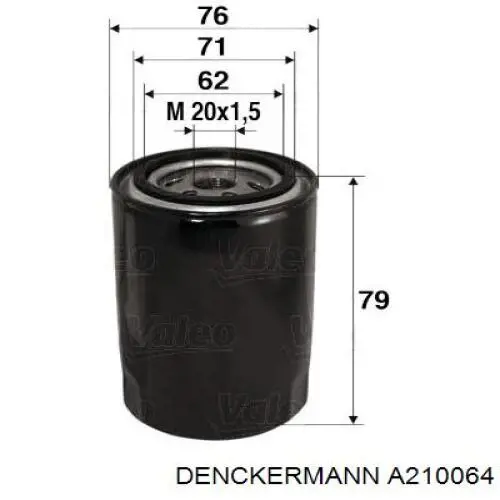 A210064 Denckermann фільтр масляний