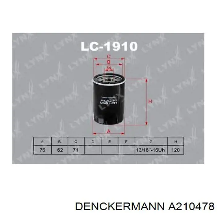 Купити A210478 Denckermann Фільтр очищення масла відцентровий