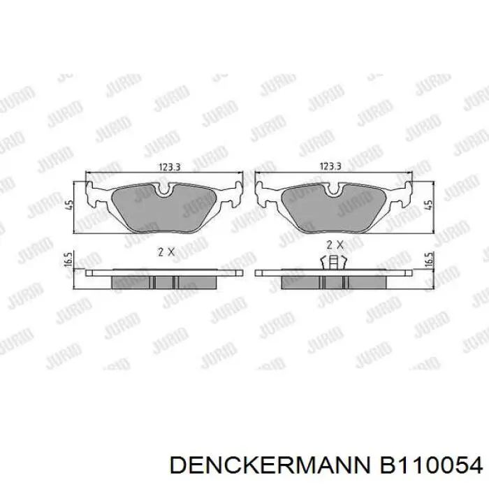 B110054 Denckermann Колодки гальмівні задні, дискові