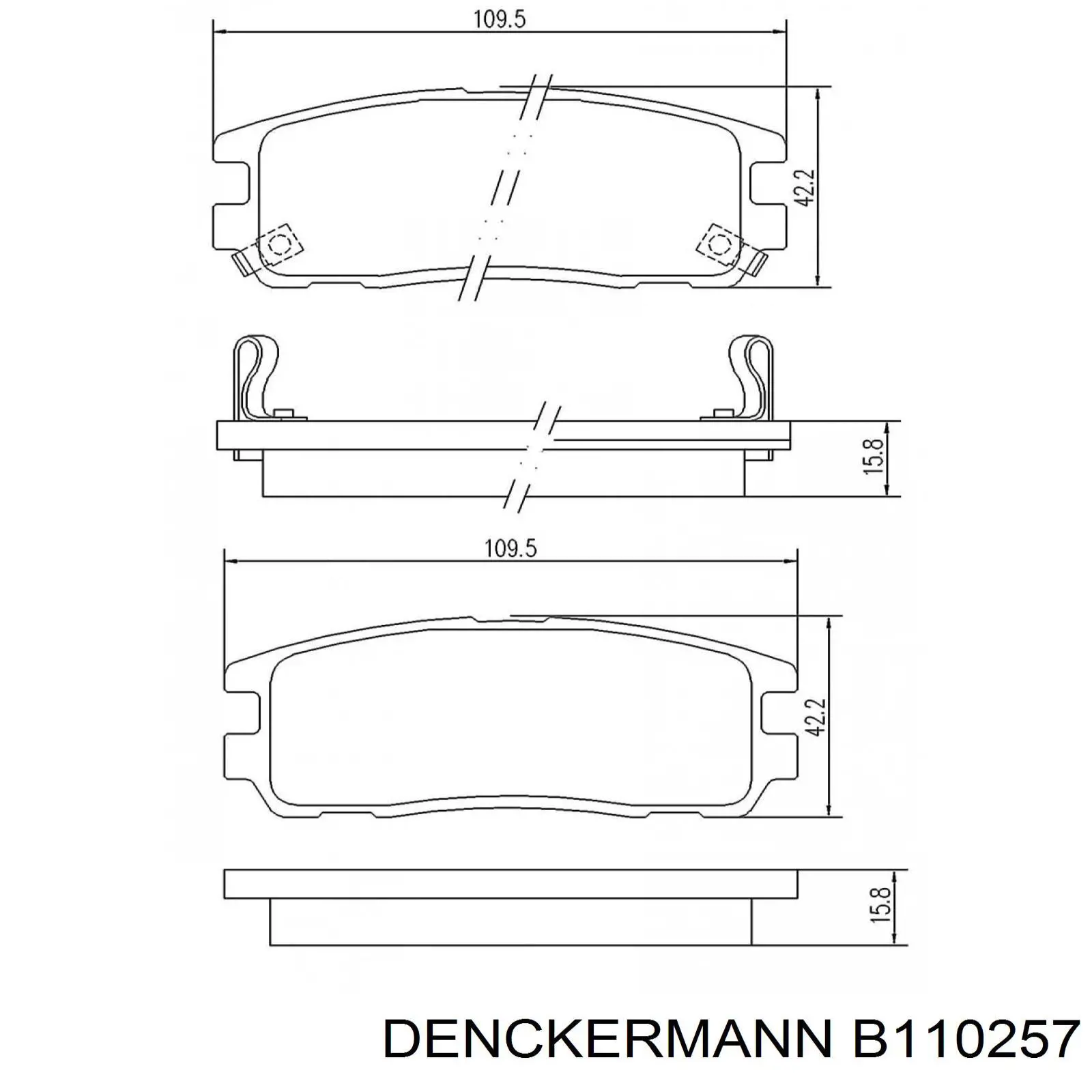 Купити B110257 Denckermann Задні колодки